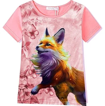 Dívčí tričko DÍVČÍ FUNKČNÍ TRIČKO S LIŠKOU MS7121 VELIKOSTI 116-146 Velikost: 122, Barva: Růžová