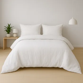 Bavlněné povlečení se lněným vzhledem bílé