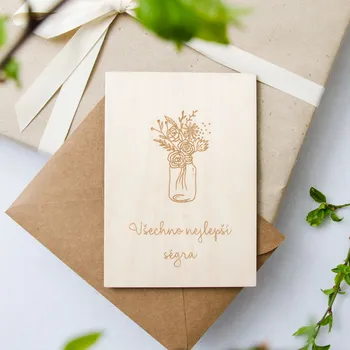 Dědova dílna Dřevěné přání se jménem Dřevo: Bříza