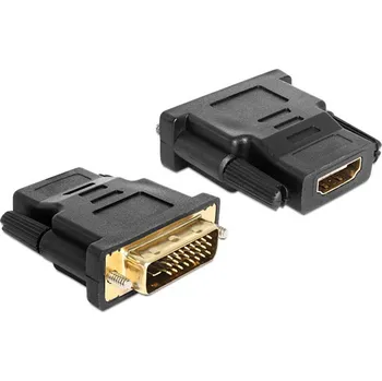 Elektrická zásuvka Delock 65466 DVI / HDMI adaptér [1x DVI zástrčka 24+1pólová - 1x HDMI zásuvka] černá