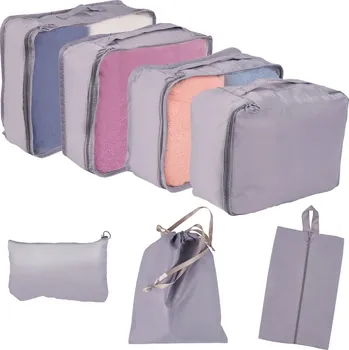 Příslušenství k zavazadlu KIK Kufr organizátory cestovní sada 7 kusů oblečení skladování příslušenství vodotěsné tašky taška na boty šedá