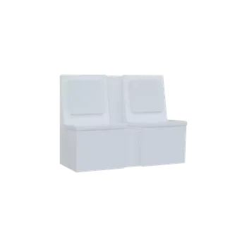 RE LAV - 1200 lavice do čekárny, 2-sedák, 1000x1200x435, bílá, koženka BA 1 - bílá