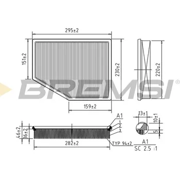 Vzduchový filtr Vzduchový filtr BREMSI FA1570