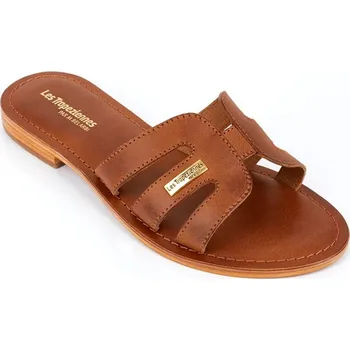 Dámské pantofle Ploché kožené pantofle Damia zn. Les Tropéziennes par M Belarbi kaštanová 36