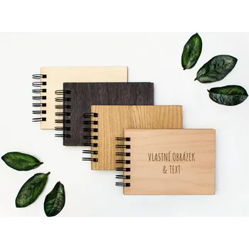 Fotoalbum Dědova dílna Mini fotoalbum na míru A6 na šířku Počet a barva papírů: Černé - 15 listů, Dřevo: Buk