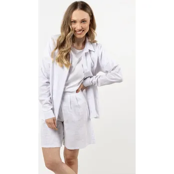 Dámská košile Bavlněná, volná košile se stojáčkem A724 Barva: Bílá, Velikost: XL