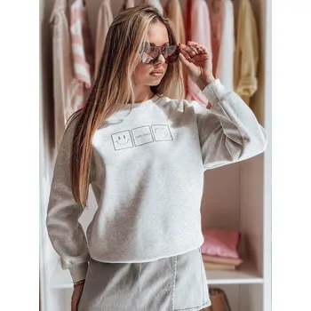 Dámská mikina Dámská mikina oversize s výšivkou EASYJOY BY1513 Barva: Tmavě Šedá, Velikost: ONE SIZE