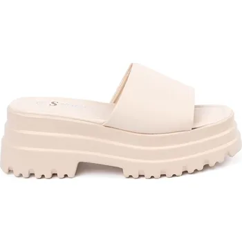 Dámské žabky Seastar Trendy nazouváky dámské světle béžové na platformě 38