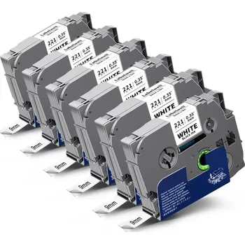 Pásek do tiskárny Labelwell, Kompatibilní páska s Brother TZ-221 / TZe-221, 9mm x 8m, černý tisk / bílý podklad (Kompatibilní páska s Brother TZ-221 / TZe-221, 9mm x 8m, černý tisk / bílý podklad)