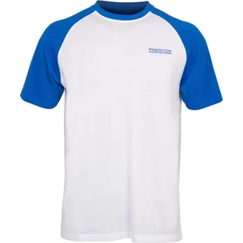 Rybářské oblečení Tričko Preston Lightweight White Raglan T-Shirt Velikost XL