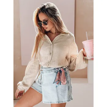 Dámská košile Dámská košile oversize mušelínová MUSLINEA DY0473 Barva: Béžová, Velikost: ONE SIZE