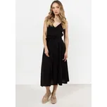 Rozevlátá bavlněná midi sukně plisovaná A723 Barva: Černá, Velikost: L