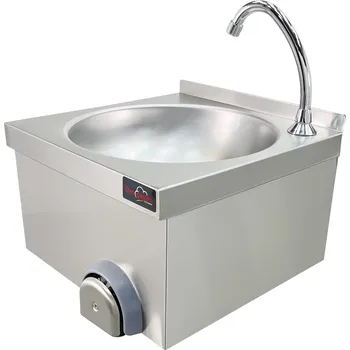 Umyvadlo DASgastro Ruční umyvadlo – nerezové, s kolenním ovládáním – 400x400x310 mm