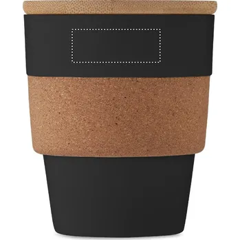 Jednorázové nádobí Pohárek z PP 300 ml 5 MUG FRONT UPPER, 15x40mm Tamponový tisk, 1 barva