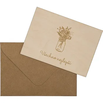 Dědova dílna Dřevěné přání Všechno nejlepší Dřevo: Bříza