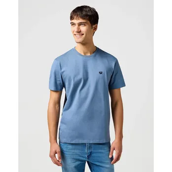 Pánské tričko Pánské triko Wrangler Sign Off Tee 112362680 Dusty Blue Velikost: XL
