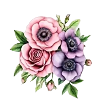 Nášivka Nažehlovací obrázek - akvarelové květiny XIII (6,5 x 6,5 cm)