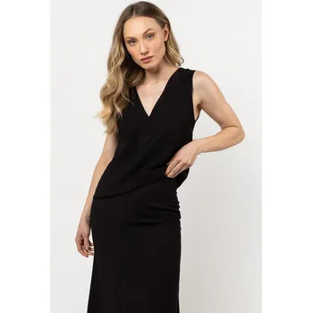 Dámská halenka Letní halenka s širokými ramínky A718 Barva: Černá, Velikost: S