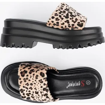 Dámské žabky Seastar Stylové nazouváky zvířecí vzor dámské na platformě 37