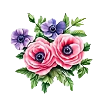 Nášivka Nažehlovací obrázek - akvarelové květiny XV (6,5 x 6,5 cm)