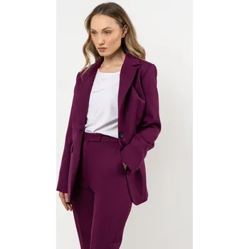 Dámské sako Elegantní, přiléhavé sako, na jeden knoflík A714 Barva: Vínová, Velikost: M