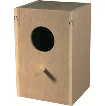 Hnízdní budka Kiki Dřevěná budka speciálne pro korely a agapornisy 27,9x14,8x17cm