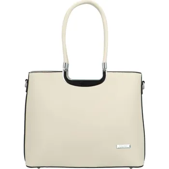 Kabelka Luxusní dámská kabelka do ruky Delami Bella Rosa, světle krémová