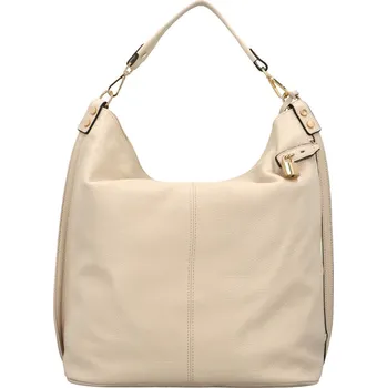 Kabelka Trendy dámská velká kožená kabelka Mercedes, béžová
