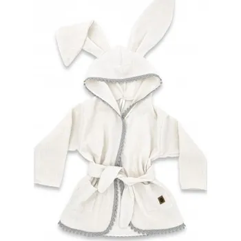 Chlapecký župan Dětský mušelínový župan s oušky Bunny - smetanový, Velikost koj. oblečení 80-98 (9-36m)