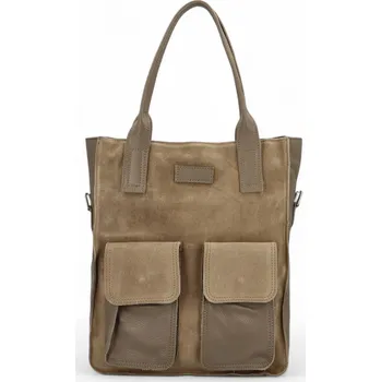 Kabelka Stylová dámská kožená kabelka na rameno Delami Giulia, taupe