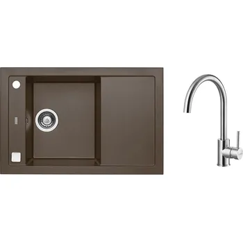 Granitový dřez Alveus SET ALVEUS FORMIC 30/03 CHOCOLATE + BATERIE ELZA BRS SETA442