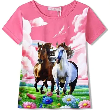 Dívčí tričko DÍVČÍ FUNKČNÍ TRIČKO S MOTÝLY MS7121 VELIKOSTI 116-146 Velikost: 116, Barva: Růžová