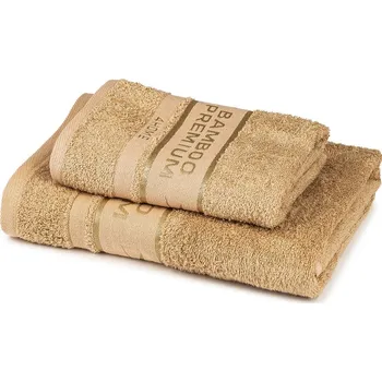 Osuška 4Home Sada Bamboo Premium osuška a ručník béžová, 70 x 140 cm, 50 x 100 cm, 50 x 100 cm, 70 x 140 cm