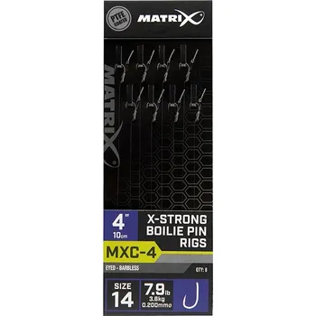 8ks - Hotový Návazec Matrix MXC-4 4” Boilie Pin Rigs 0,20mm/Vel. 14