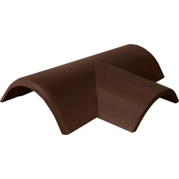 betonová krytina Hřebenáč rozdělovací pravý T220 Bramac Novo se dvěma příchytkami -tmavohnědá