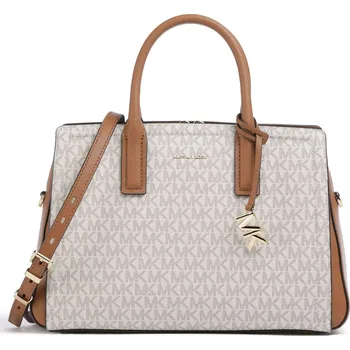 Michael Kors Laila - Kabelka v slonovinová/hnědá, plátno, 228985 | Kabelky pro ženy & muže