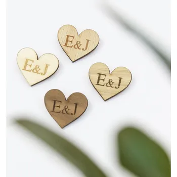 Svatební dekorace Dřevěný vývazek srdce tiskací Dřevo: Dub