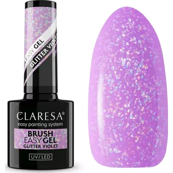 Lak na nehty CLARESA® Brush Easy Gel GLITTER VIOLET, 5g