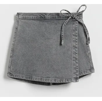 Dívčí sukně Reserved - Džínová sukně se všitými šortkami - světle šedá - 6887G-09J - 6887G-09J-128