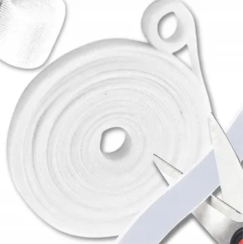 Lepicí páska Lišta pro zakrytí kabelů 5 m, krycí lišta na suchý zip, bílá páska se suchým zipem, stahovací páska