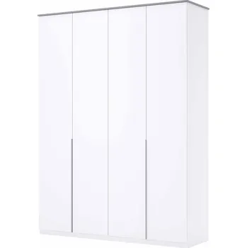 Šatní skříň Skříň 4dveřová Bez zrcadel Super Mat Bílá série N Barton