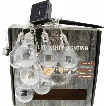 Venkovní osvětlení SOLÁRNÍ SVĚTLA GIRLANDA ZAHRADNÍ 270cm 10 ŽÁROVEK KULIČKY NA ALTÁN