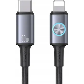 Datový kabel Kabel Usams USB-C – Apple Lightning 1,2 m šedý