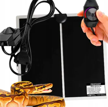 Topení do terária VYHŘÍVACÍ PODLOŽKA S REGULACÍ TEPLOTY PRO TERÁRIUM ROSTLIN SAZENIC topná 28x28cm 14W