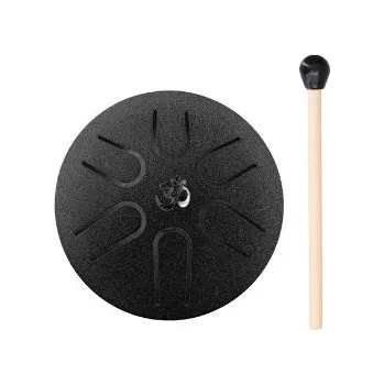 Kapesní kovový bubínek 6 tónů - černá barva