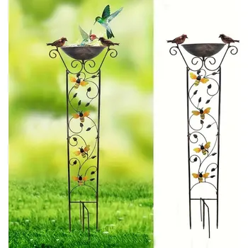 Zahradní dekorace BAF Kovové pítko nebo koupel pro ptáčky - Včelky