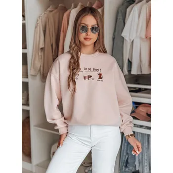 Dámská mikina Dámská mikina oversize s jezevčíky JAMNIKOVE BY1498 Barva: Růžová, Velikost: ONE SIZE