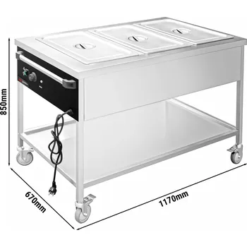 G.Gastro Termo vozík s ohřevnou vanou 3x GN 1/1