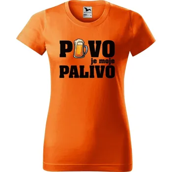 Dámské tričko Dámské tričko Pivo je moje palivo Barva trička: Oranžová - 11, Velikost: S