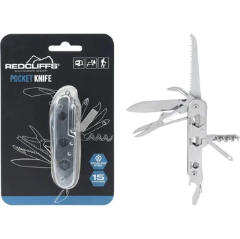 Multifunkční nůž TURISTICKÁ SADA PRO PŘEŽITÍ KAPESNÍ NŮŽ 15 V 1 SILVER